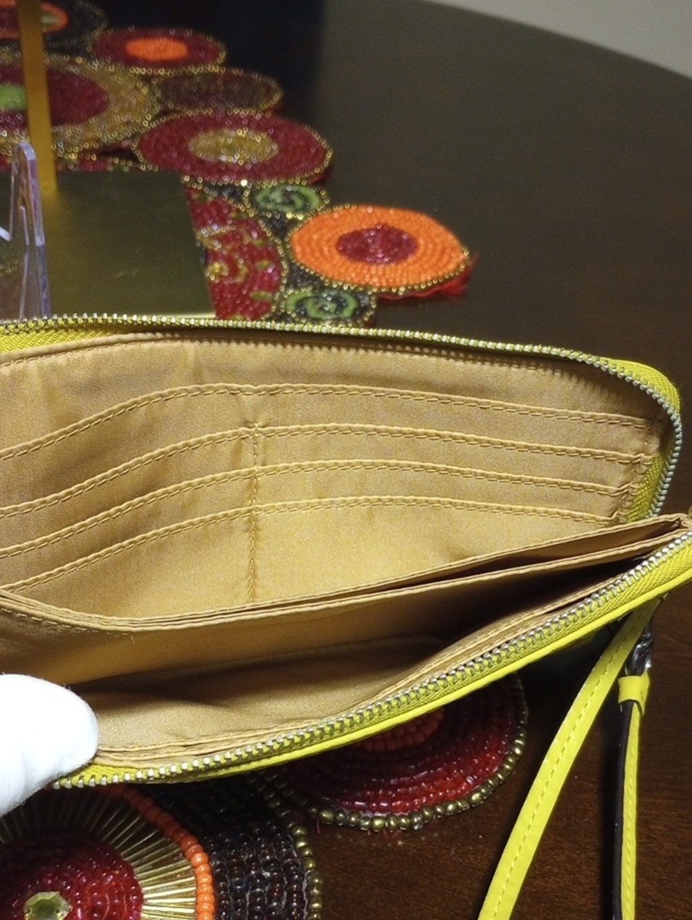 Coach Leather Wristlet Yellow - Picture 10 of 16
